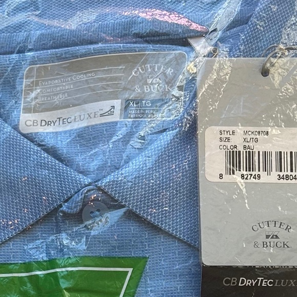 Cutter and Buck Blue Polo Shirt Size XL - Picture 3 of 5